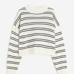 H&M Striped White and Black Women's Sweater